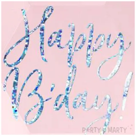 talerzyki happy birthday rozowy pudrowy partydeco 20cm