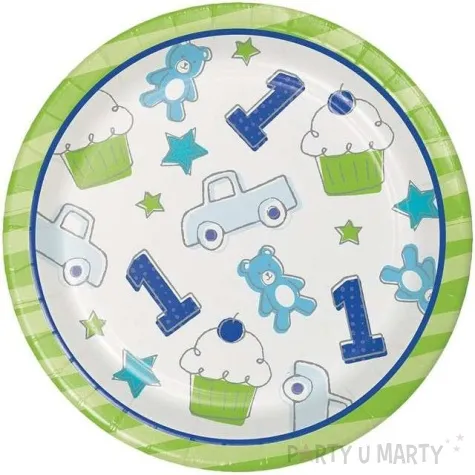 talerzyki papierowe 1 urodziny godan 17 4 cm 8 szt