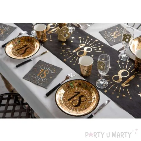 talerzyki papierowe 40 urodziny holo gold santex 22 5 cm 10 szt