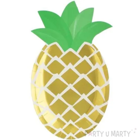 talerzyki papierowe ananas zielone listki godan 25 cm 6 szt