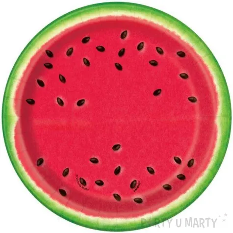 talerzyki papierowe arbuz unique 18 cm 8 szt