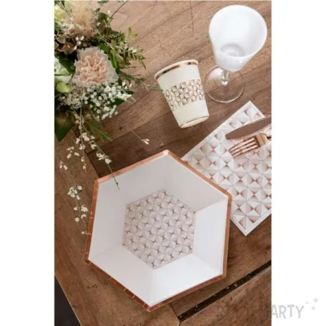 talerzyki papierowe art deco z lamowka biale santex 23 cm 10 szt