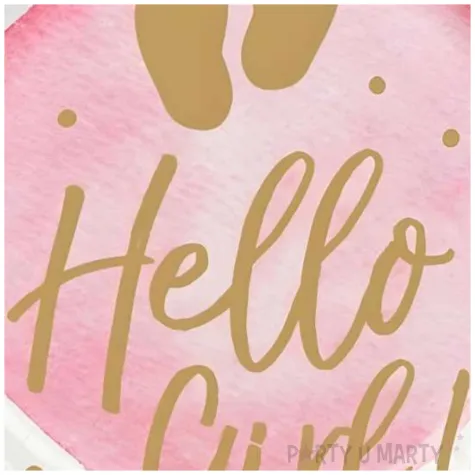 talerzyki papierowe baby shower hello girl rozowe boland 23 cm 10 szt