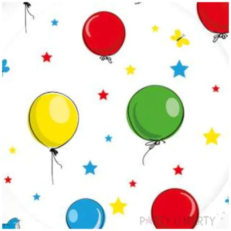 talerzyki papierowe baloniki paw 18 cm 10 szt