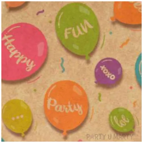 talerzyki papierowe baloniki slowa arpex 18 cm 12 szt