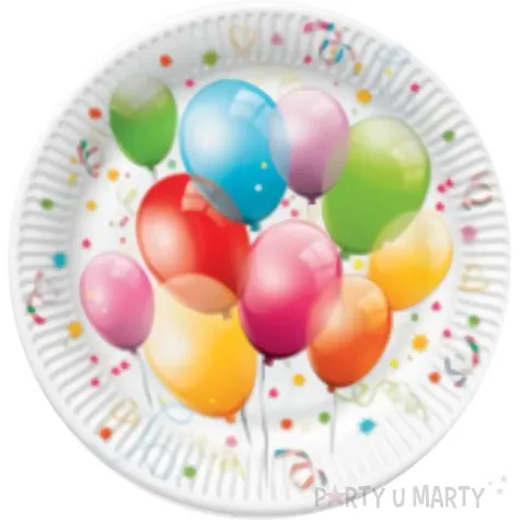 talerzyki papierowe balony mix maki 18 cm 8 szt