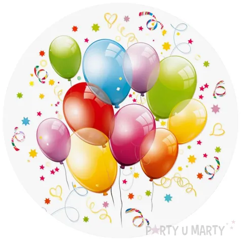 talerzyki papierowe balony mix maki 23 cm 8 szt