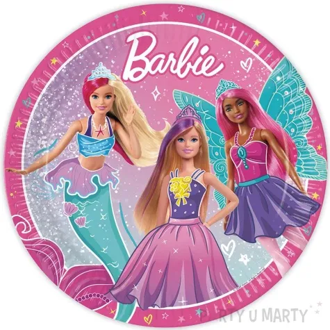 talerzyki papierowe barbie fantasy procos 23 cm 8 szt