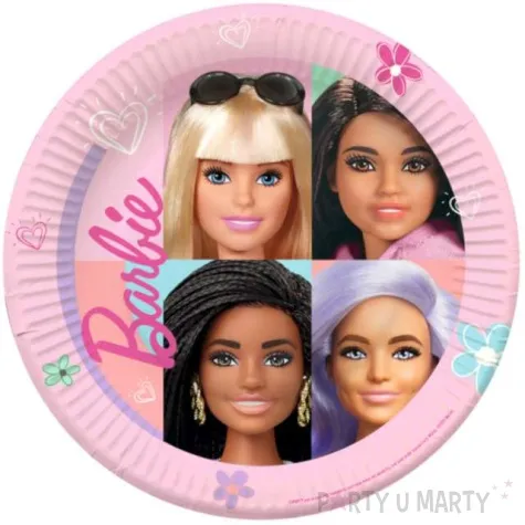 talerzyki papierowe barbie sweet life amscan 23 cm 8 szt