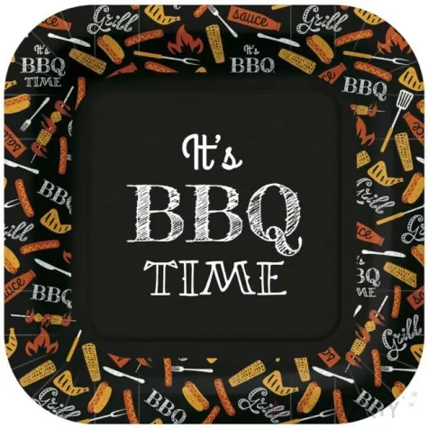 talerzyki papierowe bbq party kwadratowe paw 23 cm 10 szt