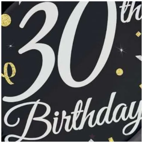 talerzyki papierowe beauty charm 30 te urodziny czarne godan 18 cm 8 szt