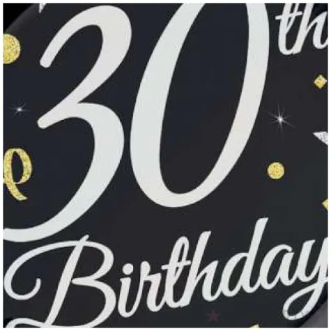 talerzyki papierowe beauty charm 30 te urodziny czarne godan 23 cm 6 szt