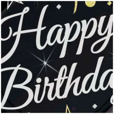 talerzyki papierowe beauty charm happy birthday czarne godan 23 cm 6 szt