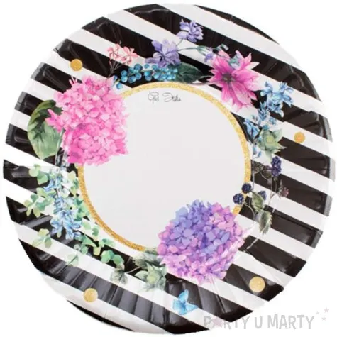 talerzyki papierowe black flowers givi italia 21 cm 8 szt