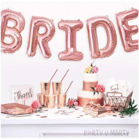 talerzyki papierowe bride squad rozowe zloto partydeco 23 cm 6 szt