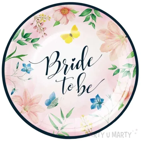 talerzyki papierowe bride to be wieczor panienski rozowy partypal 18 cm 6 szt