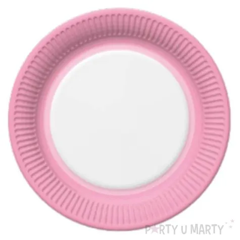 talerzyki papierowe candy rozowe jasne maki 18 cm 8 szt