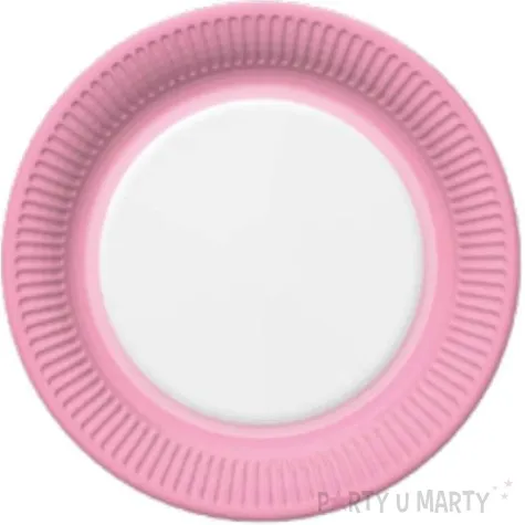 talerzyki papierowe candy rozowe jasne maki 23 cm 8 szt