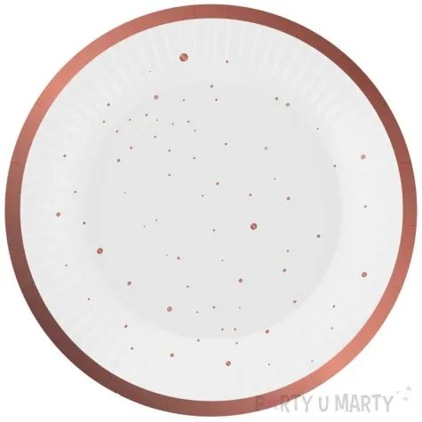 talerzyki papierowe celebrate kropki rozowe zloto godan 18 cm 6 szt