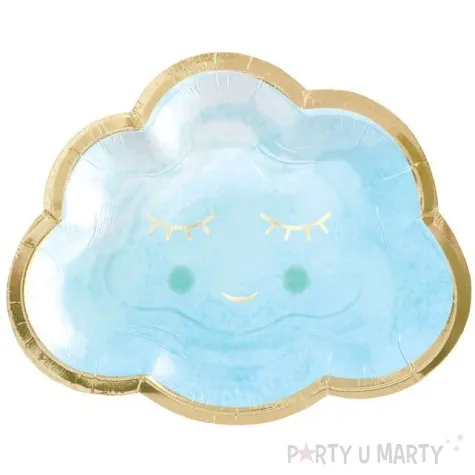 talerzyki papierowe chmurka baby shower boy amscan 8 szt