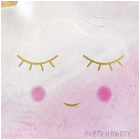 talerzyki papierowe chmurka baby shower girl amscan 8 szt