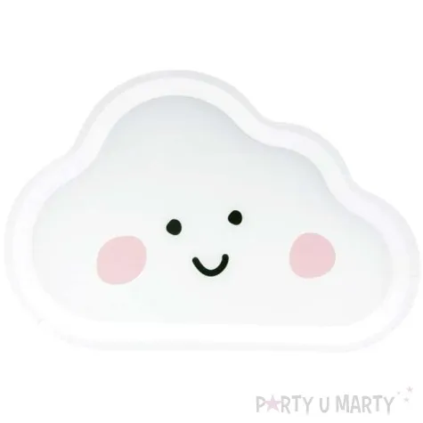 talerzyki papierowe chmurka biale partydeco 26x17 cm 6 szt