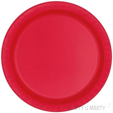 talerzyki papierowe classic czerwone unique 18 cm 8 szt