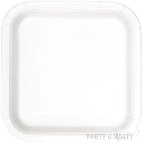 talerzyki papierowe classic kwadratowe bialy unique 23 cm 14 szt