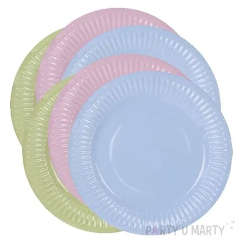 talerzyki papierowe classic mix pastel 18 cm 6 szt