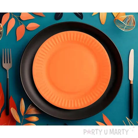 talerzyki papierowe classic okr g e pomara czowy godan 18 cm 6 szt