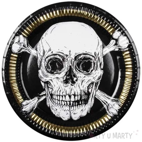 talerzyki papierowe czaszka pirata unique 23 cm 6 szt
