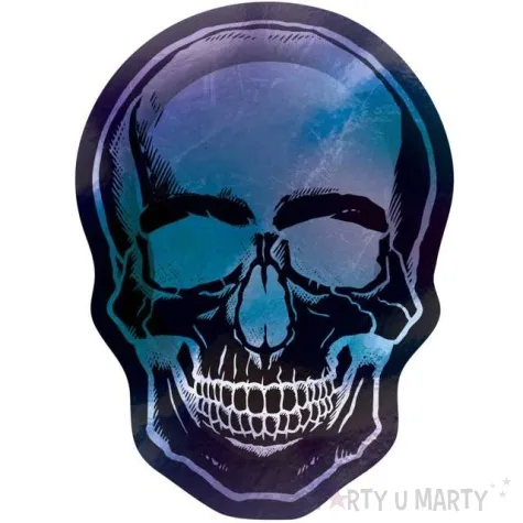 talerzyki papierowe czaszki granatowe amscan 18 cm 8 szt