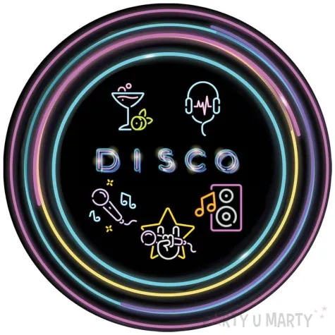 talerzyki papierowe disco neon congee 18 cm 6 szt