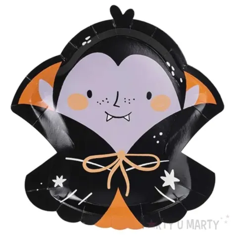 talerzyki papierowe dracula wampir halloween partydeco 25x23 cm 6 szt
