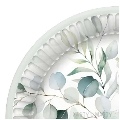 talerzyki papierowe eukaliptus bialy maki 18 cm 8 szt