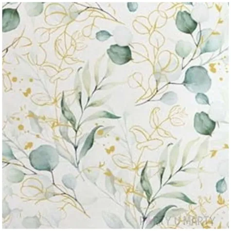 talerzyki papierowe eukaliptus kwadratowe bialo zloty paw 23 cm 8 szt