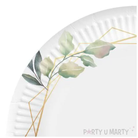 talerzyki papierowe eukaliptus mietowa geometria 18 cm 6 szt