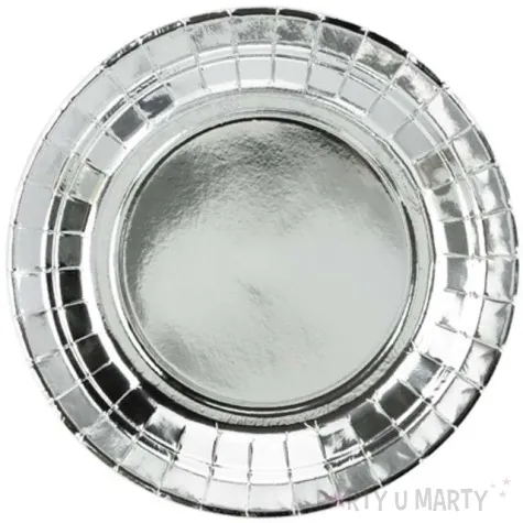 talerzyki papierowe exotic premium partydeco srebrne 18 cm 6 szt