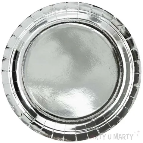talerzyki papierowe exotic premium partydeco srebrne 23 cm 6 szt