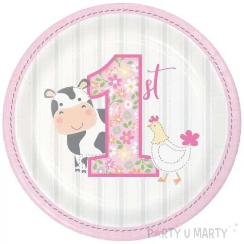 talerzyki papierowe farmhouse pierwsze urodziny creativeconverting 18 cm 8 szt