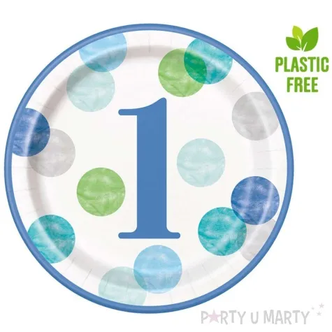 talerzyki papierowe first birthday unique 23 cm 8 szt