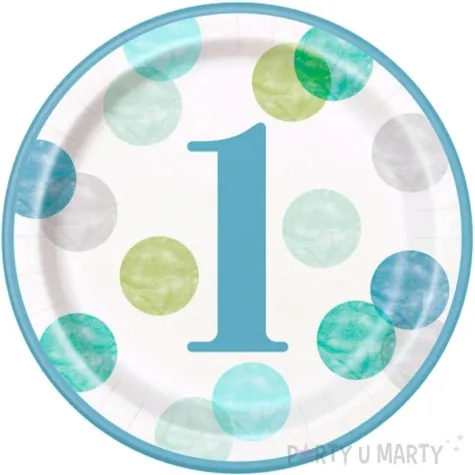 talerzyki papierowe first birthday unique 23 cm 8 szt