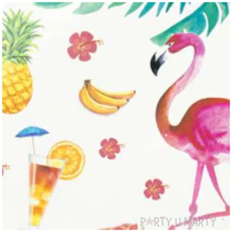 talerzyki papierowe flamingi hawajskie partypal 18 cm 6 szt