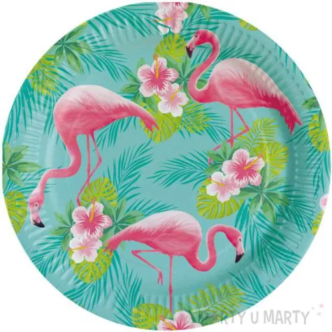 talerzyki papierowe flamingo paradise amscan 23 cm 8 szt