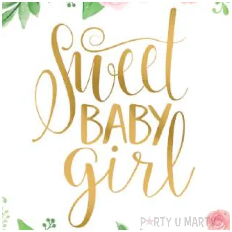 talerzyki papierowe floral baby sweet baby girl amscan 17 7 cm 8 szt