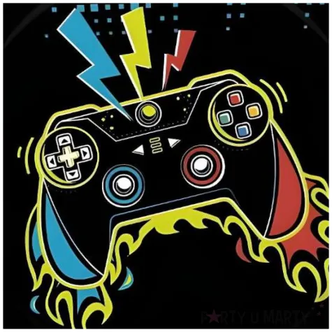 talerzyki papierowe gaming pad czarny maki 18 cm 8 szt