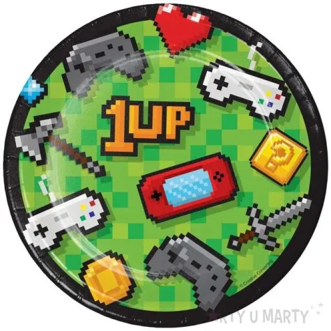 talerzyki papierowe gaming party creativeconverting 18 cm 8 szt
