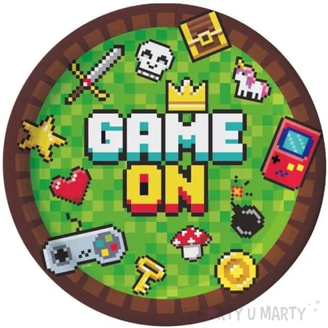 talerzyki papierowe gaming party godan 18 cm 6 szt