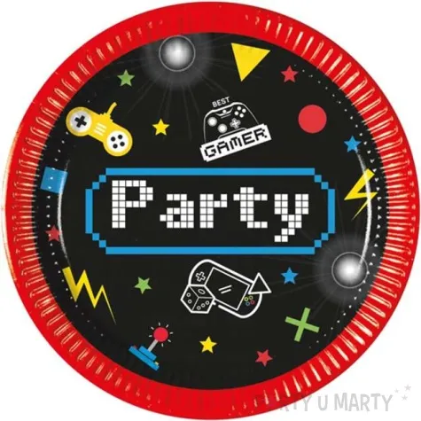 talerzyki papierowe gaming party procos 20 cm 8 szt