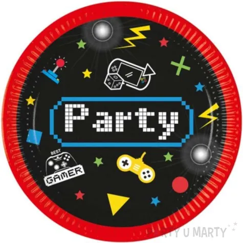 talerzyki papierowe gaming party procos 23 cm 8 szt